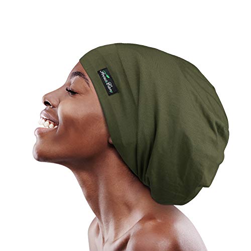 Image of Satin Lined Sleep Slouchy Cap Curly Girl Slap Headwear Gifts For Frizzy Hair Women