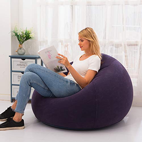 Calidaka Bean Bag Chair (No Filler), Air Sofa Outdoor Inflatable Lazy Sofa Chair,Washable Couch Bean Bag Chair Folding,For Organizing Plush Toys Or Memory Foam-Blue #TOP5