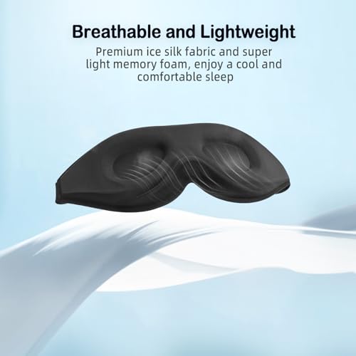 Image of LitBear Sleep Mask for Side Sleeper Women Men, Eye Mask for Sleeping Light Blocking, 3D Contoured Cup Sleeping Mask, Soft Breathable Sleep Eye Mask with Adjustable Strap for Flight, Mint Green