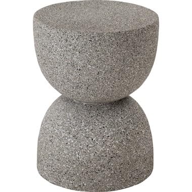 東谷 azumaya サイドテーブル テラゾー柄 おしゃれ オブジェ ナイトテーブル ソファサイド グレー モダン ベッドサイド ミニテーブル ストーン 大理石調 砂時計型 石 灰色 マーブル 丸 円 コンパクト 省スペース AST-61GY