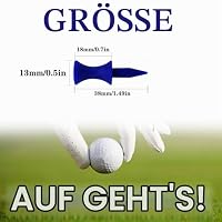 LOVMEAD Golf Tees Kunststoff Driver 39 mm Set Wert 50 Stück, Golftee Lang Plastik Blau, Premium Langlebig Abstufung Castle Tee 1-1/2" 1-3/4" 2" 2-1/4" 2-3/4" (Blau 39mm) – Ansicht 2