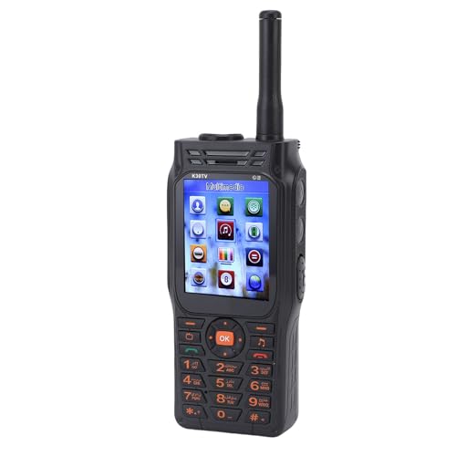 Garsent Teléfono de Llave Grande, Teléfono Retro 2 G con Alto Volumen, 3 Ranuras para Tarjetas SIM, Radio de la Cámara de Linterna, Antena Desmontable, Antena (Enchufe de la UE)