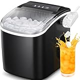 FAST MAKER- Antarctic Star countertop ice maker has a powerful and fast ice making capacity. Makes batches of ice cubes in about 26 lbs of ice in per day and Makes batches of ice cubes in about 6-13 mins. Don't worry about running out of ice. Especia...