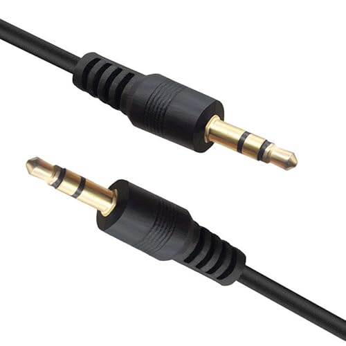 Aux Cable 3.5mm –3.3ft/1M- Nylon Braided Aux Lead for Car, Headphone, iPhone, iPad, iPod, Samsung, MP3 Player, Smartphone, Echo Dot, Tablet, Home Stereos, Laptop and More Black Colour
