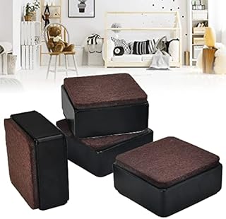 ZACUDA 4 PCS 30mm Lift Furniture Risers, 60mm Dia Heavy Duty Bed Raisers Cover Self Adhesive Desk Riser Blocks Chair Leg Extenders Adds 30mm Height to Sofa Cabinet Supports 2000kg/4409lb, Square Black