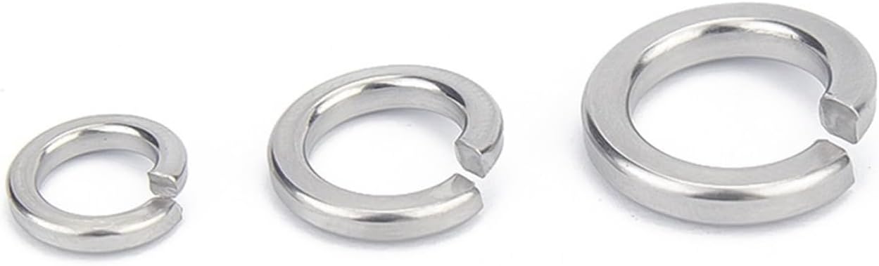 CREAP 2/5/10/50/100pcs GB93 A2 304 Stainless Steel Spring Split Lock Washer Elastic Gasket M1.6 M2 M2.5 M3 M4 M5 M6 M8 M10 M12 M16 M24(100pcs M2.5)