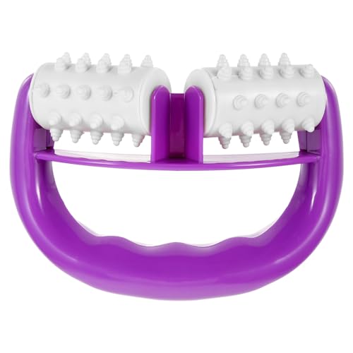 VALICLUD Rodillo Masajeador de Brazo V Doble Rueda para Músculos y Tejido Profundo, Herramienta de Masaje Corporal Portátil en Color Púrpura para Aliviar Tensión y Muscular