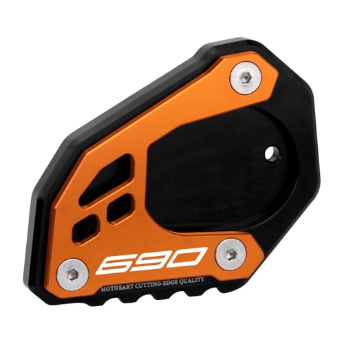 MotHeart Robuste Seitenständer Vergrößerung für 690 Enduro R 2019-2024 690 SMC R 2019-2023 Motorrad-Support-Zubehör Seitenständer-Fußstütze 690 enduro r smc Zubehör (Orange&Schwarz)