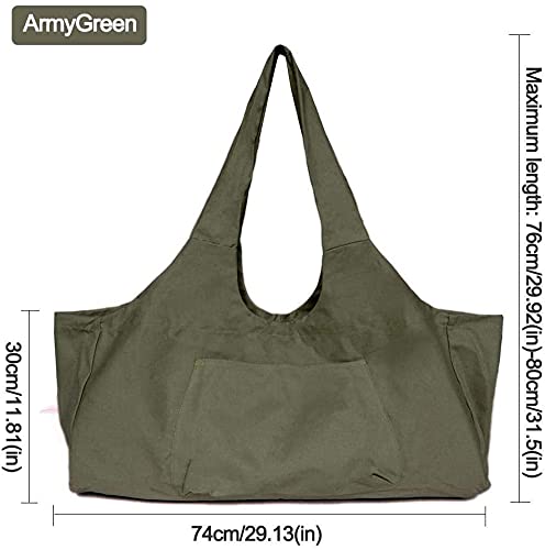 Namvo Grote Yogamat-tas Multifunctionele Sporttas Yogamat Draagtas Slingdrager met Zijvak Past op de meeste maten matten Legergroen - Afbeelding 4