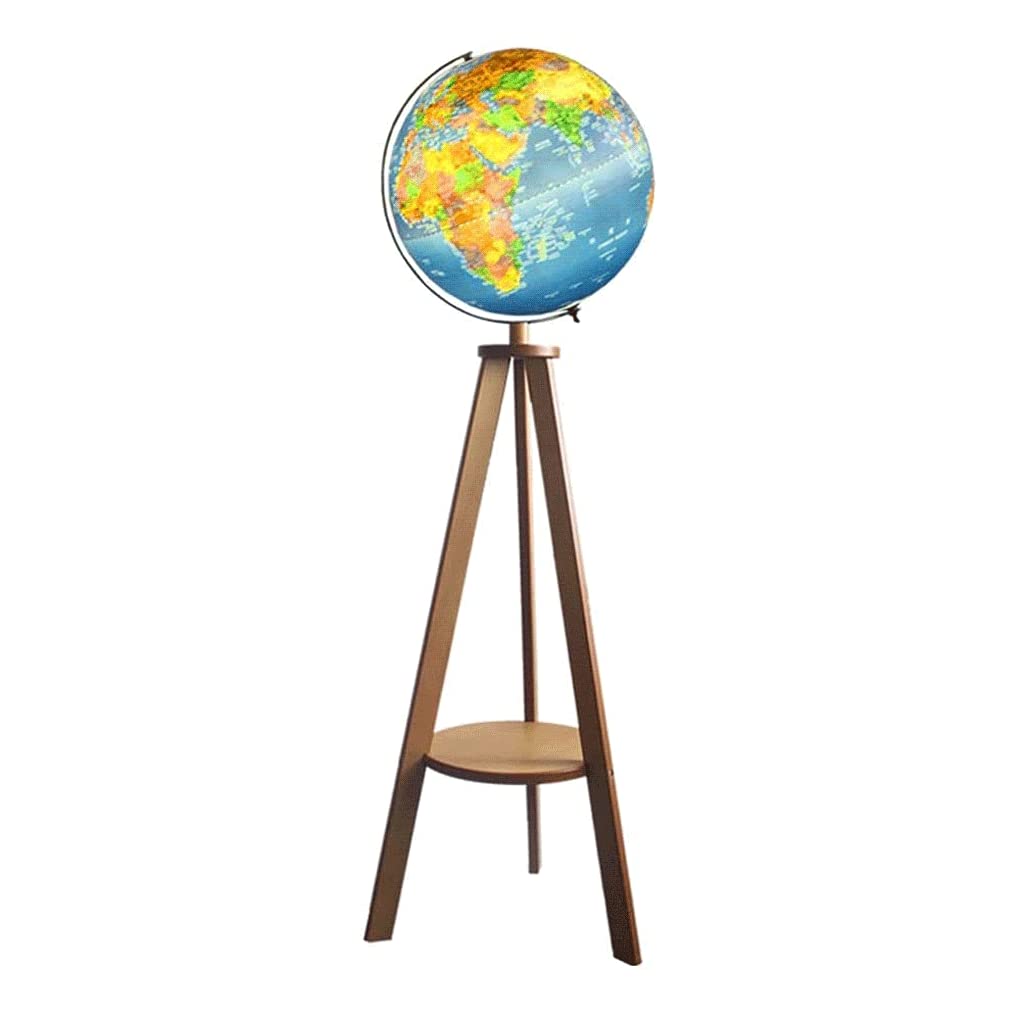 KRXSOBNV Globe, Wooden Storage Shelf Stand Raised Embossed Map Surface Globe Tabletop Display Clear Text Marking(A2)
