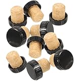 TOVINANNA Tapones para Botellas de Vino de Corcho Forma de T 24 Piezas Sellado Hermético Tamaño 30 MM Diseño Estriado Vertical Reutilizables para Conservación y Cierre de Vinos