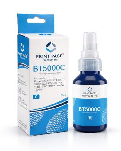 Image of BT5000C Premium Refill Ink Compatible for Printers T220, T420, T520, T820, T920, T510, T910, T710, T4000W, T4500W, T300W, T800W, T700, T810 (Cyan 50ml - 1 pcs)