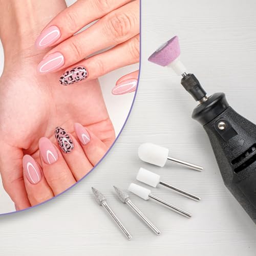 ANCIRS 15 Pcs Nail File Replacement Head Refills Set, Nail Drill Bits for Finishing Salon Electronic Manicure, Nail Manicure Pedicure Tools (5 Styles)
