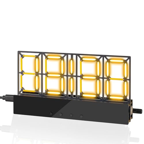 ICrduioo DIY Wecker Löt Bausatz mit 4 stelliges LED Filamente, Digitaluhr Löten übungsset Einstellbare LED Helligkeit/Datum/Woche Anzeige, Elektronische Uhr Lötset für Anfänger und Enthusiasten
