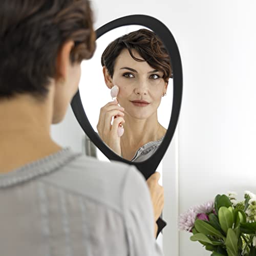 Zadro Teardrop Large Hand Mirror Hand Held Mirror For Hair Cutting Self Ergonomic Hand Mirrors With Handle Glass Mirrors #TOP5