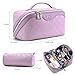 BOYATU Travel Makeup Bag Organizer: 3 Pcs Set Large Capacity Cosmetic Bags Holds 10–20 100ml Full-Size Bottles - 180°Open-Flat Make up Case 3-sec touch-up - Toiletry Bag Gift women (01-F-Purple)