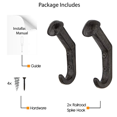 Rustic-State-Slack-Wall-Mount-Cast-Iron-Hooks-Coat-Towel-Bag-Hat-Hanger-Multiuse-Entryway-Railroad-Spike-Rack-Black-Set-of-2 Rustic State Slack Wall Mount Cast Iron Hooks Coat Towel Bag Hat Hanger Multiuse Entryway Railroad Spike Rack Black Set of 2