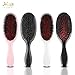 Hair Want Extension Brush Boar Bristle Nylon Paddle Anti Static Cushion Smoothing Detangling Combs(Black)