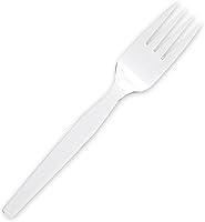 Genuine Joe Heavyweight White Plastic Forks, 100 Pack - Disposable, Rigid & Flexible for Events, Breakrooms & Parties
