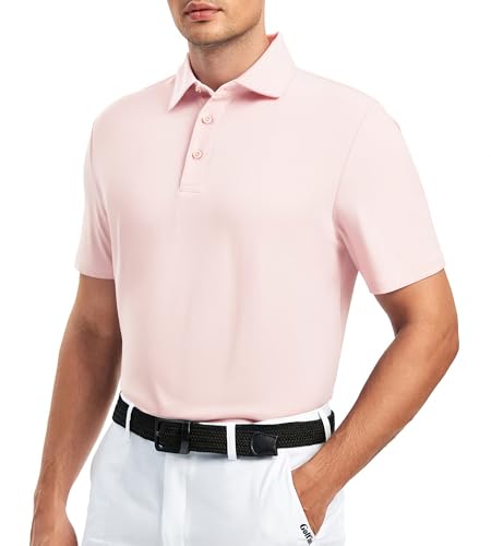 Alex Vando Mens Golf Shirt Moisture Wicking Quick-Dry Short Sleeve Casual Polo Shirts for Men