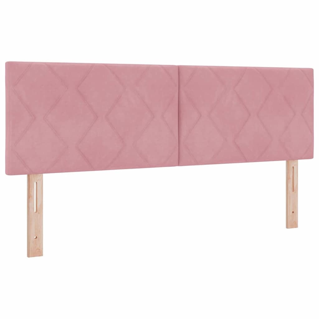 Testiera per Letto 160 cm in Velluto Rosa Regolabile