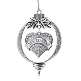 Inspired Silver - New Zealand - Silver Christmas Ornament - Pave Heart Charm Christmas Tree Ornament with Cubic Zirconia - Holiday Hanging Decoration