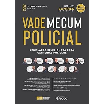 Capa do livro VADE MECUM POLICIAL - LEGISLAÇÃO SELECIONADA PARA CARREIRAS POLICIAIS - 11 ª ED - 2022