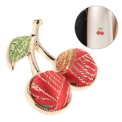 Broche de cereza rojo de mujer accesorio elegante ropa formal 7