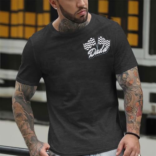 Racing Birthday Party Matching Shirt Mom and Dad Car Racer Couple T Shirt Checkered Flag Short Sleeve Tee Tops3