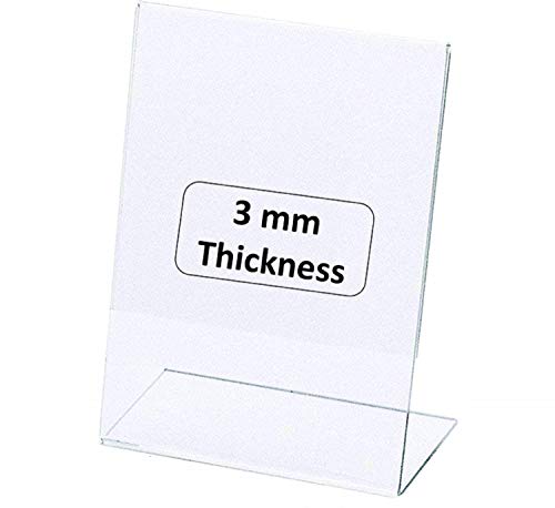 Image of Porpoise Acrylic A5 Sign /Menu Display L shape Portrait 1 pieces | acrylic stand for display Photo Holder Meanu Card Holder Showroom Display Stand (A5, Clear, Pack of 1, 3MM Acrylic Material)