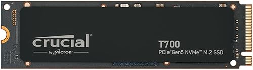 Crucial T700 4TB Gen5 NVMe M.2 SSD - Hasta 12,400 MBs - DirectStorage habilitado - CT4000T700SSD3 - Juegos, fotografía, edición de video y diseño -