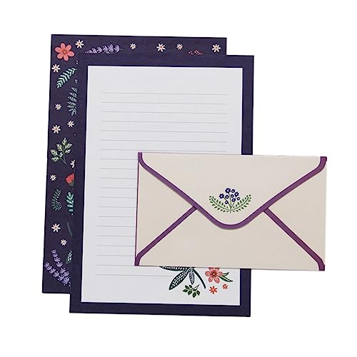 HOUDERCO 6 セット 花 手紙 紙 文房具 紙 手紙 紙 花柄 かわいい 罫線入り 文