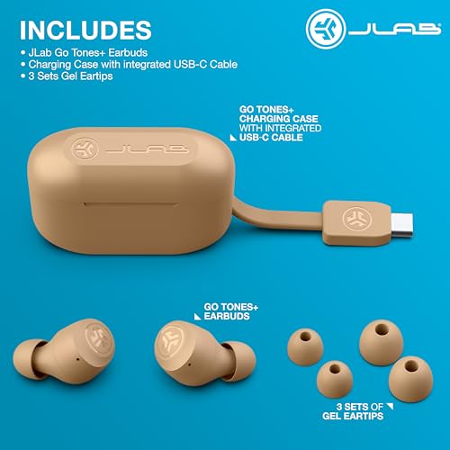 Image of JLab Go Air Pop+ Tones True Wireless Earbuds, in Ear Bluetooth Headphones with Microphone, 35H Playtime, USB-C Charging Case, Dual Connect, EQ3 Sound, IPX4, 728 N