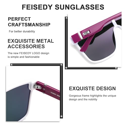Image of FEISEDY Sunglasses for Women Men, Fashion Mirrored Single Lens Shades | 80s Rave Neon Oversized Sun Glasses, Driving Beach UV400 Sunnies B2996