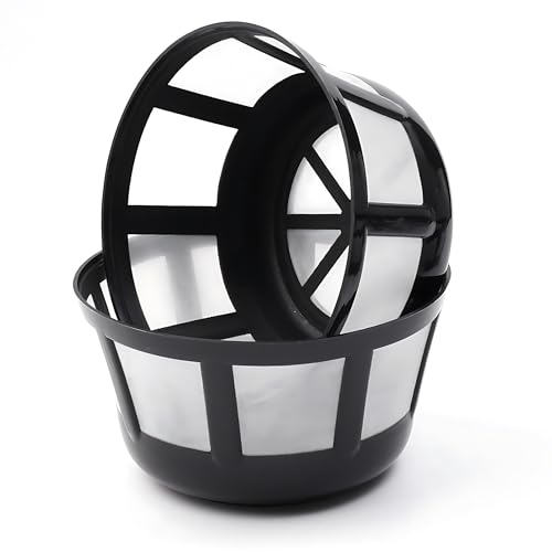 Reusable Coffee Filters 8-12 Cup Basket Coffee Filter 2pcs Nylon Mesh fits Mr. Coffee, Black + Decker, Brewers, Proctor Silex Coffee Makers