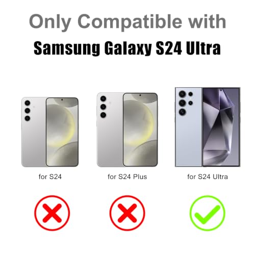 Image of Magnetic Case for Samsung Galaxy S24 Ultra [Compatible with Magsafe] [Anti-Yellowing] [1 Screen Protector] Slim Clear Iridescent Case for Galaxy S24 Ultra 6.8 inch, Purple