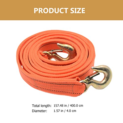 Obuyke Alça de reboque resistente com gancho corda de recuperação de carro caminhão corda de reboque