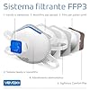 VEVOX® Mascherine FFP3 - scatola da 5, 10, 20 o 5000 – con guarnizione comfort plus – mascherina FFP3 - maschera filtrante respiratoria FFP 3 con valvola - certificata CE per la massima protezione