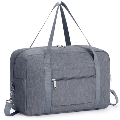 Narwey für Ryanair Handgepäck 40x20x25 Handgepäck Tasche für Flugzeug Faltbare Reisetasche Damen Weekender Damen Handgepäck Koffer 20L (Grau)