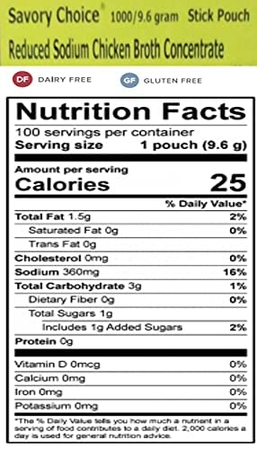 Miniatura 6 de JMA Shop Savory Choice - Concentrado de caldo de pollo reducido en sodio de 360 mg, 16 paquetes (0.34 oz cada uno)