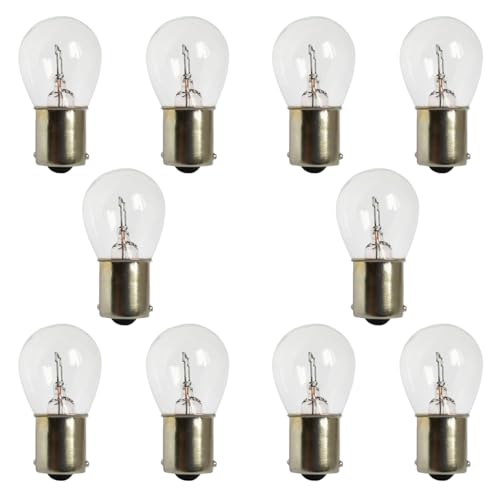 Tuxihapp 10PCS Car 1156 Turn Signal Light P21W 1141 High Brightness Stable Filament Bulb 12V 21W BA15S Waterproof Halogen Bulb Replacement Car/Motorcycle Taillight Parking Light (Clear)