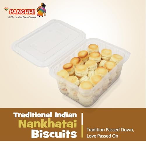 Image of Panchhi Nankhatai Biscuits 345 Gram Traditional Indian Shortbread Cookies Made with Pure Ghee Cardamom & Refined Wheat Flour Buttery Crumbly Texture Perfect Tea Time Snack for All Ages