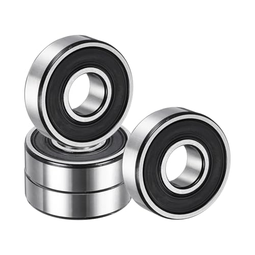 Image of sourcing map 4 Pack 6000 2RS Deep Groove Ball Bearings, 10x26x8mm Chrome Steel Double Rubber Seal Bearing for Electric Motor, Home Appliances, Garden Machinery, (ABEC5)