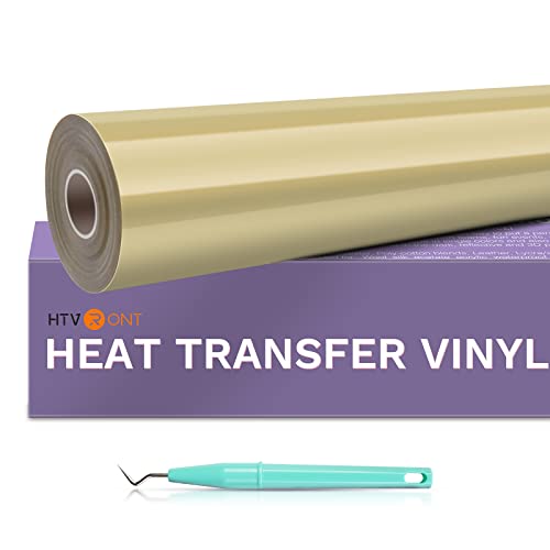 Htvront Earth Gold Htv Vinyl Roll - 12" X 30Ft Earth Gold Iron On Vinyl, Heat Transfer Vinyl For T Shirts, Easy Cutting & Weeding For Cricut And Silhouette (Earth Gold) #TOP17