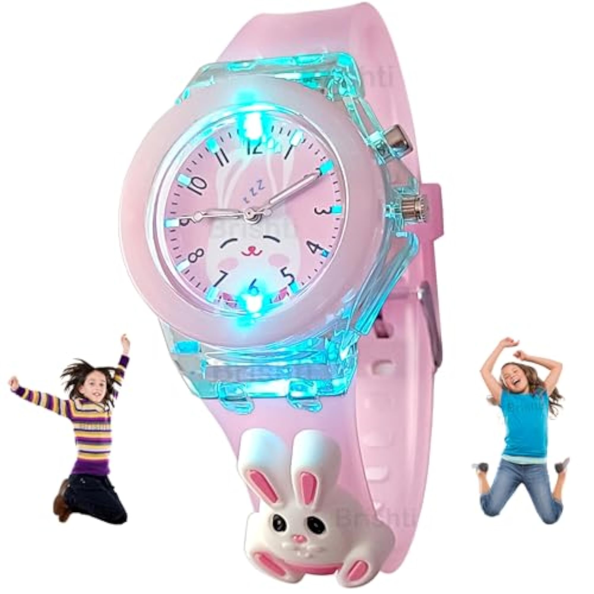 Girls' 3D Cartoon Character Digital Disco Light Watch