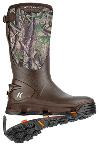 Korkers Men's Neo Storm Rubber Boots - Inuslated And Waterproof Multi-Season Mud Boots - Includes Interchangeable Ninety Degree Sole - Size 10/Camo #TOP1