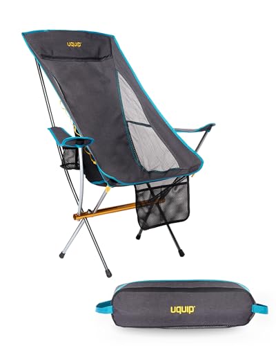 Uquip Campingstuhl Infinity Lounger I Leichter Faltbarer Klappstuhl mit 120 kg Traglast I kompakter Faltstuhl aus Aluminium I tragbarer Outdoor-Stuhl für Camping, Wandern, Radtouren & Festivals