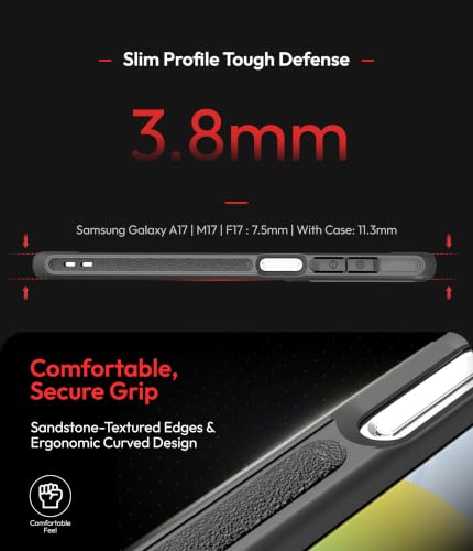 Image of KAPAVER iON-X for Samsung Galaxy A27 5G / M47 5G / F70 Pro Case [Rugged] [Shockproof] Galaxy A27 5G / M47 5G / F70 Pro Back Cover | (TPU + PC) - Smoke Black