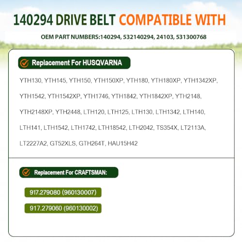Image of 140294 Belt 1 /2 inchx82 inch for AYP Husqvarna Craftsman Poulan Aramid Cord