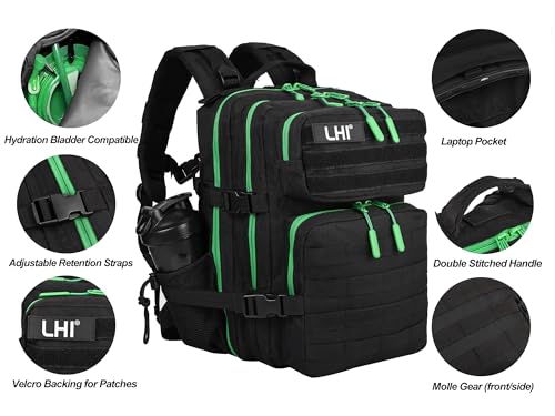 Image of LHI Tactical Military Backpack for Men and Women 25L /35L Army Assault Pack Bag Small Rucksack with Bottle Holder
